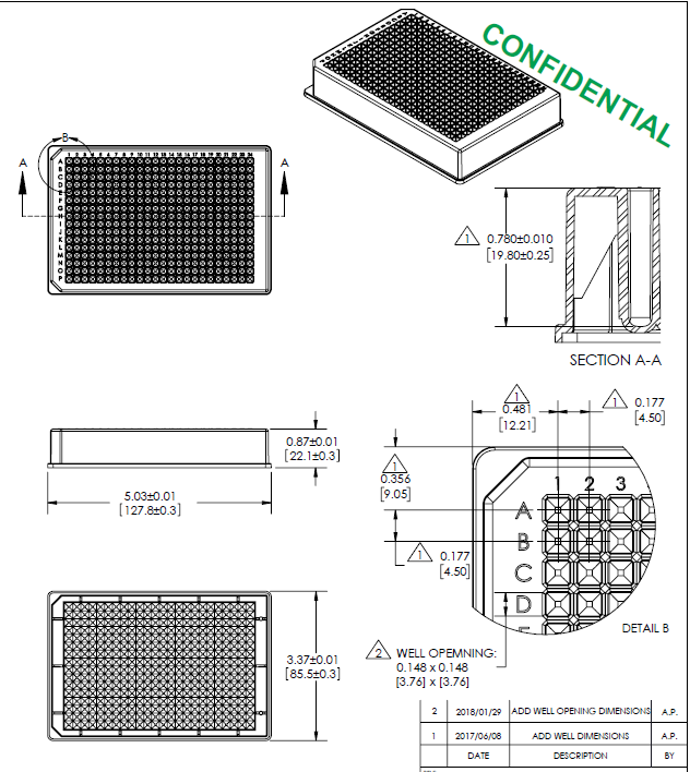 Pattern Adhesive Silicone Mats, 10 mil, 384-well Square, Colored Adhesive