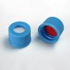 10mm Blue Standard Screw Caps with Silicone/PTFE Liners - Pre-Assembled