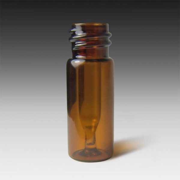 11203A 10mm, 12 x 32 Amber Glass Wide Mouth Screw Micro Vial with 300µL Fused Glass Insert