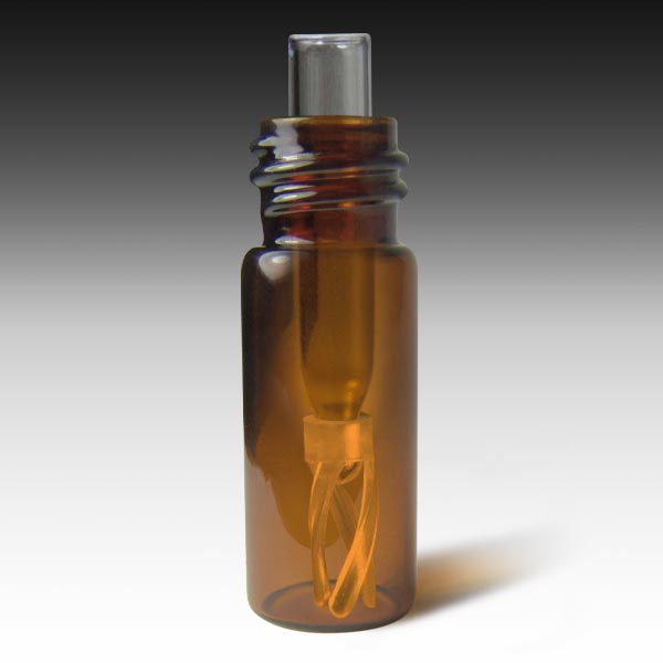 10mm, 12 x 32  2mL Amber Wide Mouth Glass Screw Vials and 300µL Glass Bottom Spring Inserts - Pre-Assembled