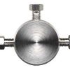 1602 SS Tee for 1/16" Tubing, 0.25mm Thru-Hole
