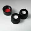 Pre-Assembled 8mm Black Standard Screw Caps with Silicone/PTFE Liner