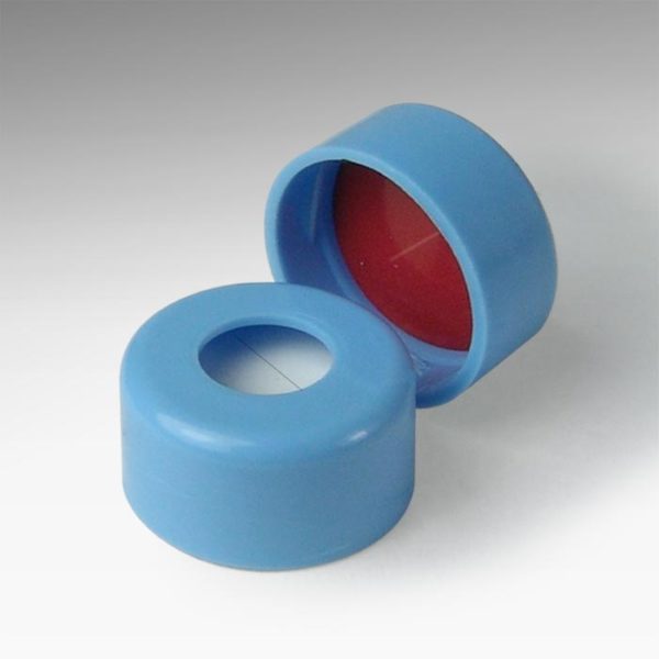 20044SLB-CASE 11mm Blue Snap Caps with Pre-Slit Silicone/PTFE Liners