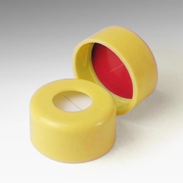 20044SLY-CASE 11mm Yellow Snap Caps with Pre-Slit Silicone/PTFE Liners