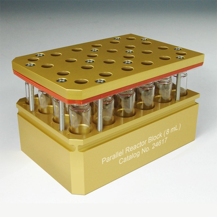 24617 24 x 8mL Aluminum Multi-well Reaction Block (for 2 Dram Vials), Open Top/Bottom