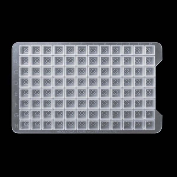 2726 Square Pierceable Cap Mat with "X" in each well, PP