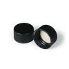 31542-CASE 15mm Solid Black PP Screw Caps with PTFE/F217 Liners