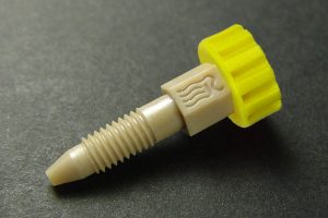 46000-2824YL RheFlex One Piece PEEK® Fitting for 1/16" OD Tubing - Yellow