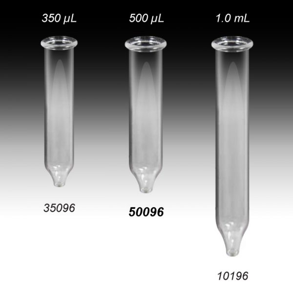 50096 500µL Clear Conical Glass Inserts