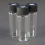 13mm, 4mL Clear Screw Vials and Black PP Caps with 0.65" Red Silicone/PTFE Liners