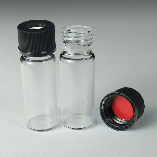 10mm, 12 x 32  2mL Clear Wide Mouth Screw Vials and Caps w/ Silicone/PTFE Liners