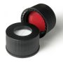 Pre-Assembled 13mm Black PP Screw Caps with Pre-slit 0.65" Red Silicone/PTFE Liners