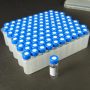 9mm, 2mL Clear Wide Mouth Twist Vials with Marking Spots and Blue Caps with Pre-Slit PTFE/Silicone Liners