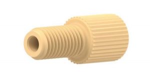 59204 Delrin® 1/4-28 Flangeless Male Nut for 1/16" OD Tubing, Cream