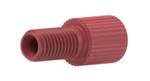 59302 Delrin® Flangeless Male Nut for 1/8" OD Tubing, Red