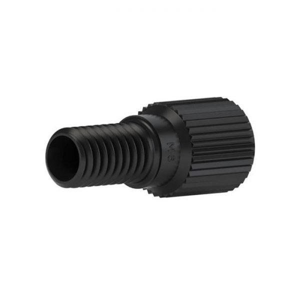59307X Delrin® M6 Nut for 1.8, 2.0, 3.0mm & 1/8" OD Tubing, Black