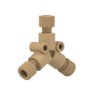 59515 PEEK Y Connector with .125" Thru-Hole for 3/16" OD Tubing