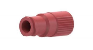 59658 PEEK® Quick Connect Luer Adapter - Female Luer to 1/4-28 Female, Red