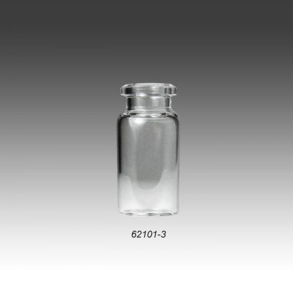 62101-3 20mm, 10mL, 23 x 46mm Clear Borosilicate Glass Crimp Head Space Vial with Beveled Top and Flat Bottom