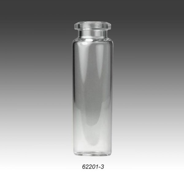 62201-3 20mm, 20mL, 23 x 75mm Clear Borosilicate Glass Crimp Head Space Vial with Beveled Top and Flat Bottom