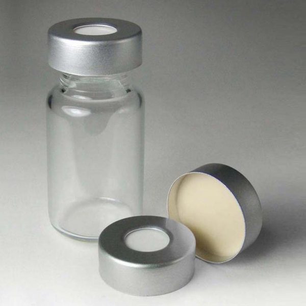 62700 20mm Aluminum Crimp Caps with Ultra Low Bleed Beige PTFE/White Silicone Liners