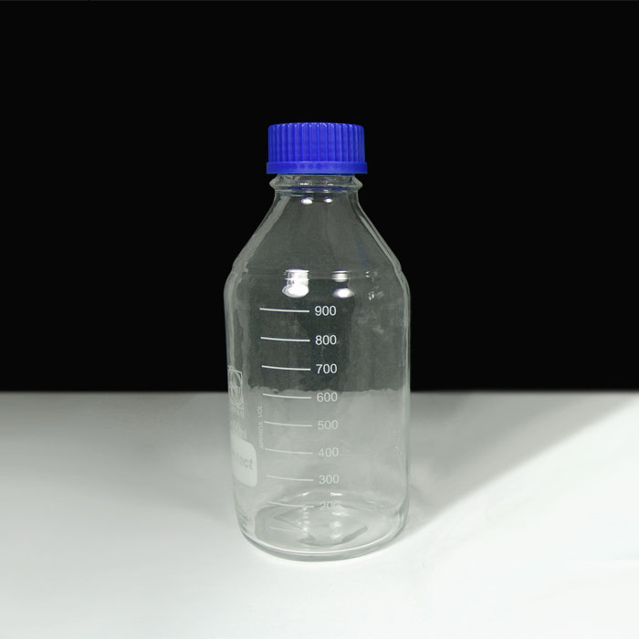 Duran 1 Liter GL45 Lab Glass Bottle, Plastic Coated, w/ Stock Screw Cap &  Pour Ring