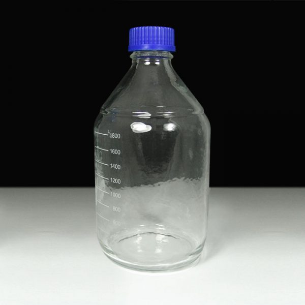 805635 Canary-Safe Duran GL45 Lab Glass Bottle, Plastic Coated, with Stock Screw Cap & Pour Ring