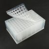 96326 96-Well Plate, Flat Bottom Tapered Glass Inserts, Polypropylene Pierceable Cap Mat with X on Surface