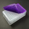 96685 Tapered Glass Inserts in 96-Well Plate with Purple Ultra Thin, Pre-Slit Cap Mat, Pre-Assembled
