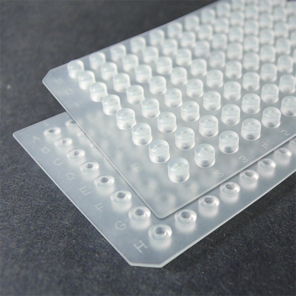 96727-8 6mm Pre-Slit Silicone/PTFE Plug Strips for 96-Well Collection Plates, PCR Plates & Inserts, 8 plugs/strip