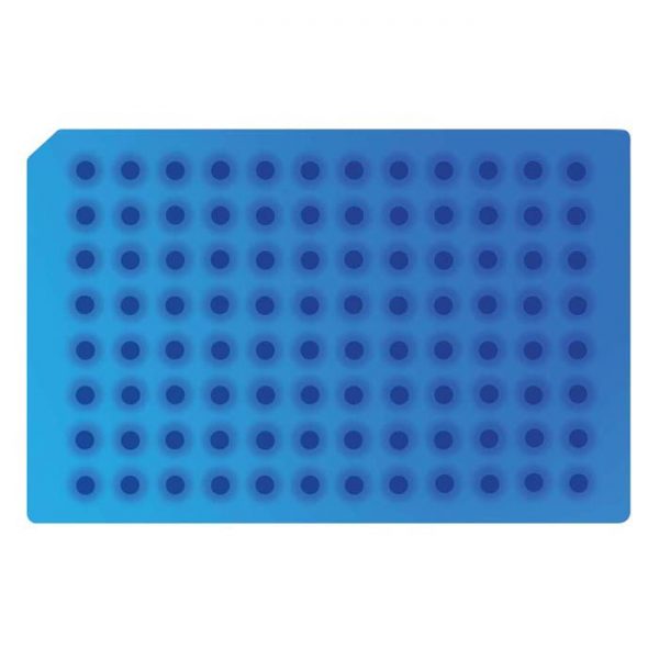 967702 Light Blue Soft Silicone/PTFE 96-Well Round Cap Mat, Suited for 2 - 8C Autosampler Temperatures