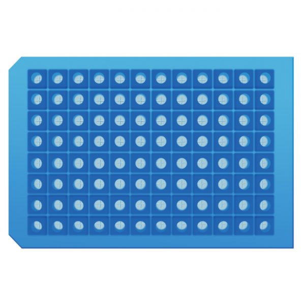 968801 Light Blue Pre-Slit 96-Well Square Cap Mat, Soft Silicone/PTFE