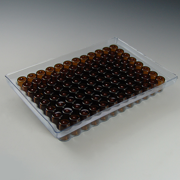 0.5mL Amber Glass Conical Vials in Vial Loader