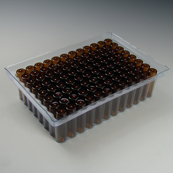 1.0mL Amber Glass Conical Vials in Vial Loader