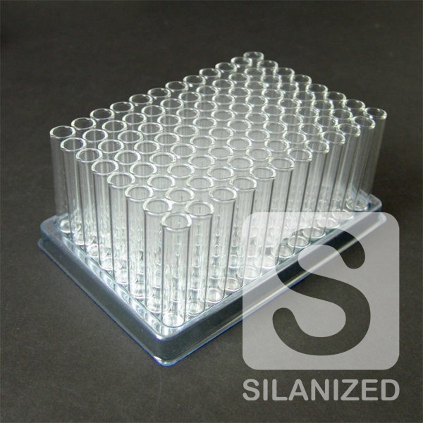 1.5mL Silanized Flat Bottom Clear Glass Inserts in Vial Loader