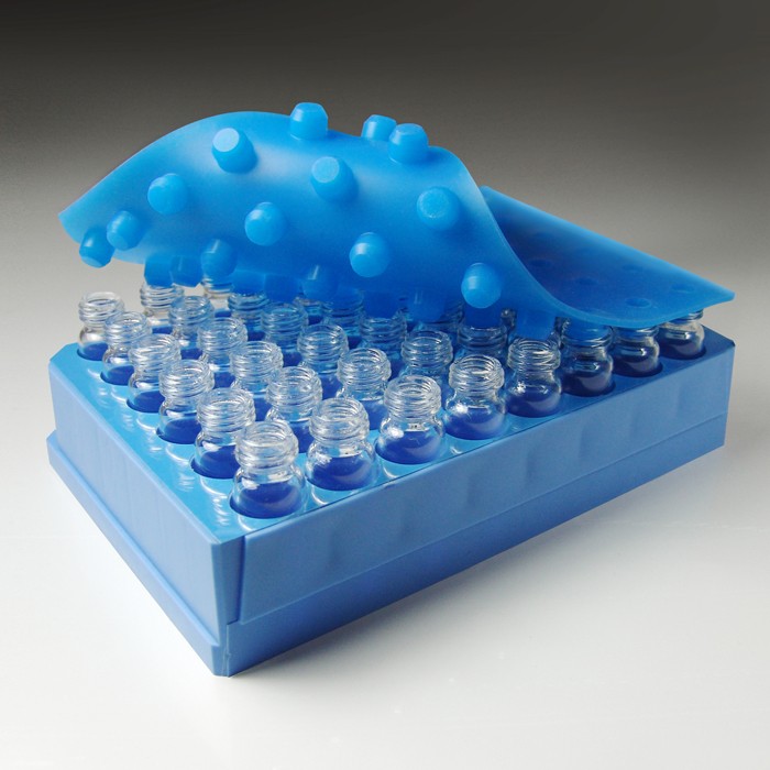 48-Position Silicone/PTFE Vial Cap Mat, Blue (99970) - Analytical Sales and  Services, Inc.