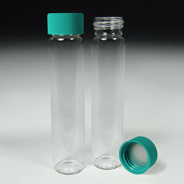 60mL Clear Glass EPA/VOA Vials and Polypropylene Open Top Caps with Teflon®/Silicone Liners
