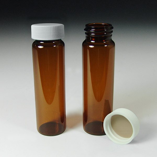 Vial Kit: 40mL (11 Dram) 27 x 95mm Amber Screw Vials with Solid Teflon® Lined Screw Caps