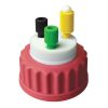 CC1002R Canary-Safe Mobile Phase Bottle Safety Cap 2, GL45, Red 2 Standard Tubing Ports for OD Tubing