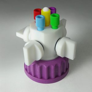 CC1014 Canary-Safe Cap 4, GL45, 4 Standard OD Tubing Ports with Shut-Off Valves