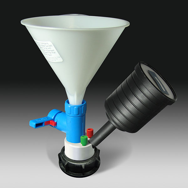 Canary-Safe Waste Cap, S51/55, with Safety Funnel & 2 Standard Tubing Ports