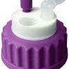CW45118 Canary-Safe Waste Cap, GL45, with 1 Standard Tubing Port & 1 Port for Barbed Adapter