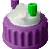 CW45218 Canary-Safe Waste Cap, GL45, with 2 Standard OD Tubing Ports & 1 Port for Barbed Adapter