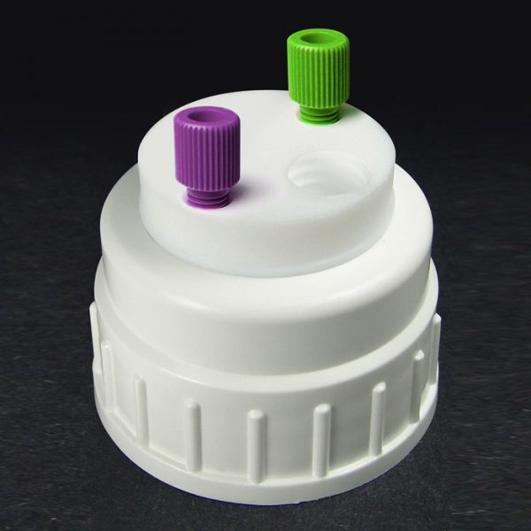 CW53219 Canary-Safe Waste Cap, B53, with 2 Standard OD Tubing Ports