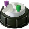 CW60218 Canary-Safe Waste Cap, S60, with 2 Standard Tubing Ports & 1 Port for Barbed Adapter