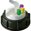 CW60302 Canary-Safe Waste Cap, S60/61, with 3 Standard OD Tubing Ports, 2 Ports for Barbed Adapters