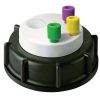 CW60302 Canary-Safe Waste Cap, S60/61, with 3 Standard OD Tubing Ports, 2 Ports for Barbed Adapters