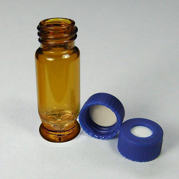 Maximum Recovery - 1.5mL Amber Tear Drop Screw Vials and NON-BONDED Caps with PTFE/Silicone Liners