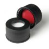 53126-CASE Pre-Assembled 13mm PP Screw Caps with 0.65" Red Silicone/PTFE Liners