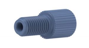 59206X Delrin 1/4-28 Flangeless Male Nut for 1/16" OD Tubing, Blue